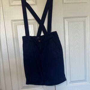 Janie and Jack Navy Shorts with Suspenders
